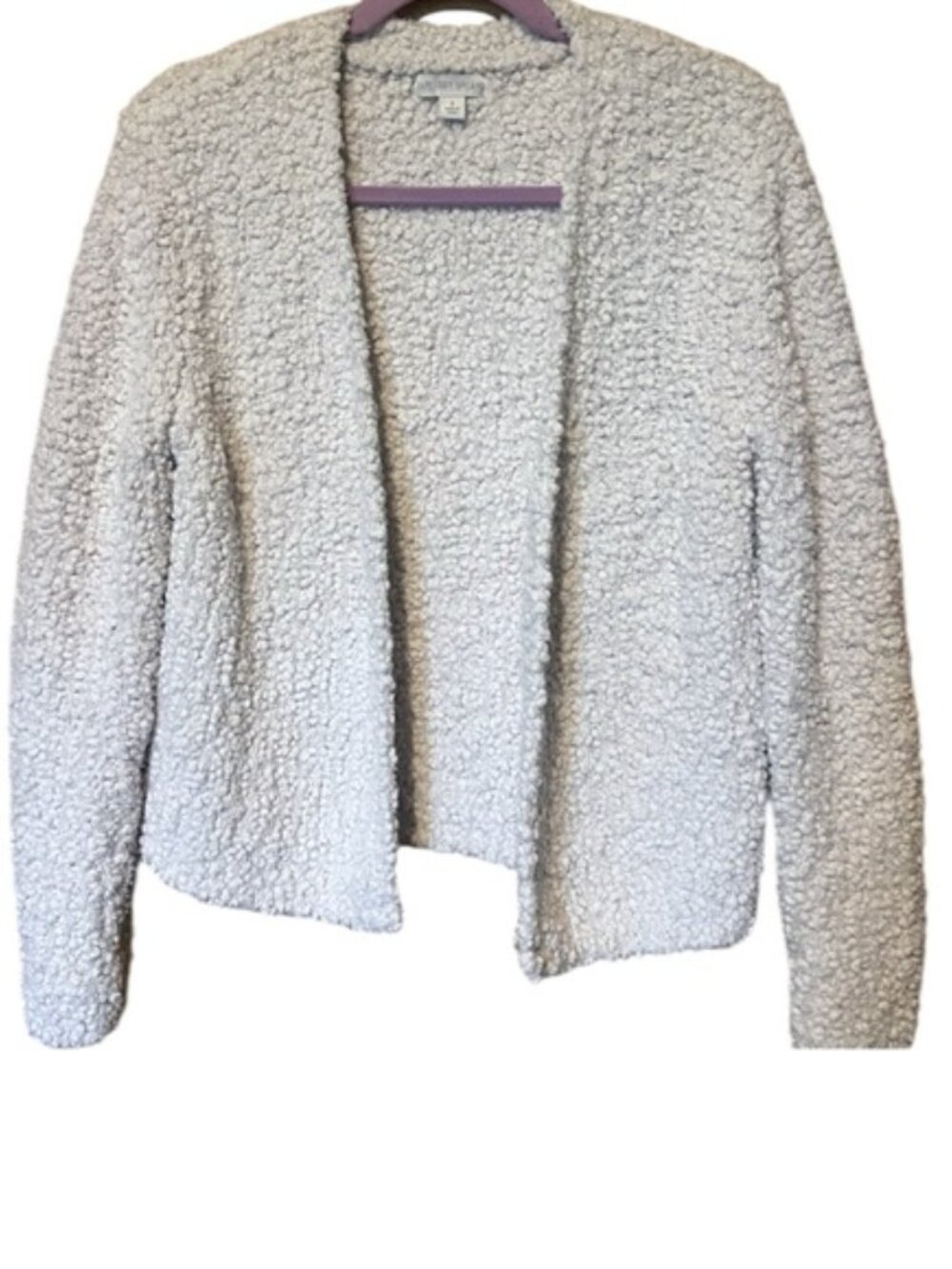 Barefoot Dream Boucle Cardi Open Front Textured Cardigan Sweater Almond XS